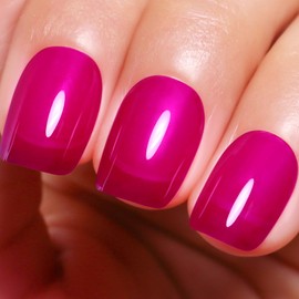 Jelly Gel Nail Polish, Neon Hot Pink Jelly Nail Polish Gel Translucent Sheer Spring Summer Nail Gel Polish Soak off UV LED Light for Nail Art DIY Manicure 0.5 Fl Oz