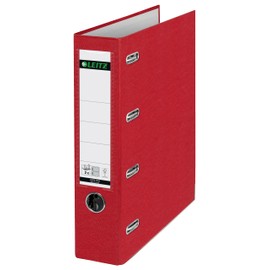 Leitz 10120025 Double Lever Arch File with Slits 2 x A5 Landscape Format Wide Red