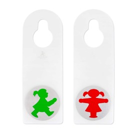 AMPELMANN Door Signs Set of 2 Door Steer / Walker / Standing / Traffic Light Woman Transparent
