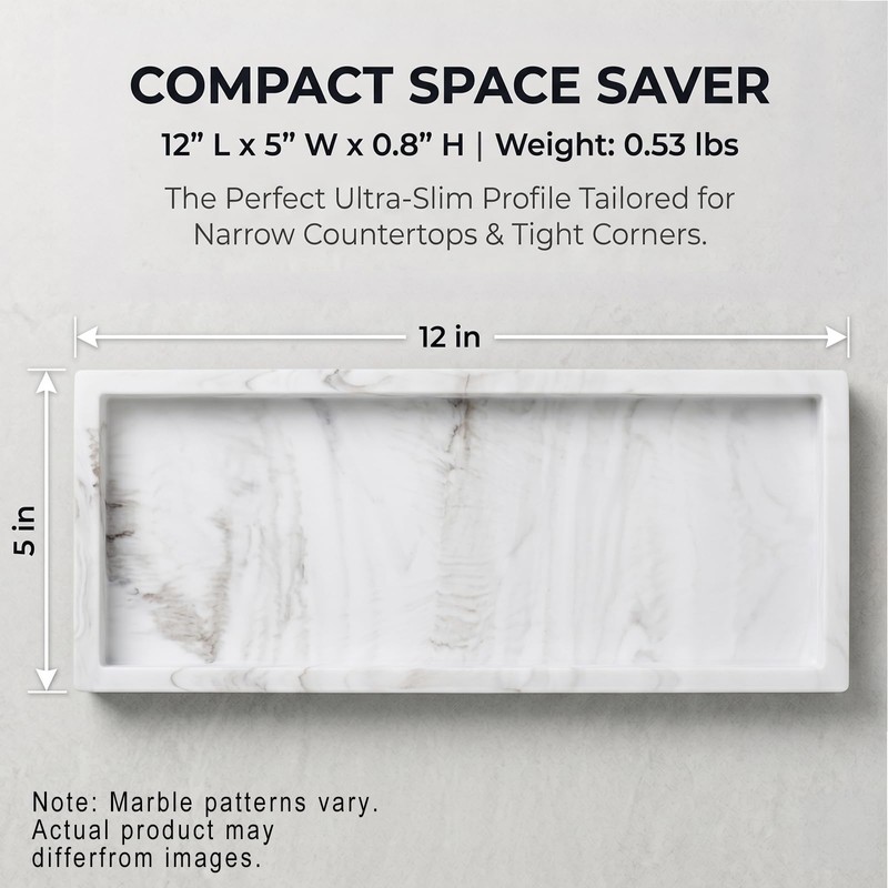 HvOvMvE Bathroom Tray - Large 12" Silicone Bathroom Counter Tray