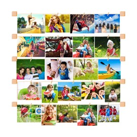 EASTEERNSTAR Picture Frames Collage Wall Decor Photo Collage Picture frames for Wall Hanging with 28 Clips Multi Photo Display for Dorm Room Decor