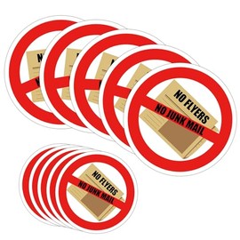 10 Pcs No Junk Mail Stickers Français Junk Mail Stop Blocker Stickers Bilingual Mailbox Signs of Office Mail Sorting Solution Home Security Junk Mail Filter Alternative (English)