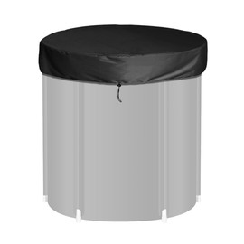 COOSOO Ice Tub Cover Waterproof Ice Bath Cover Cold Plunge Tub Cover with Drawstring for Home Outdoor (Black, 32" Dia x 8" H)