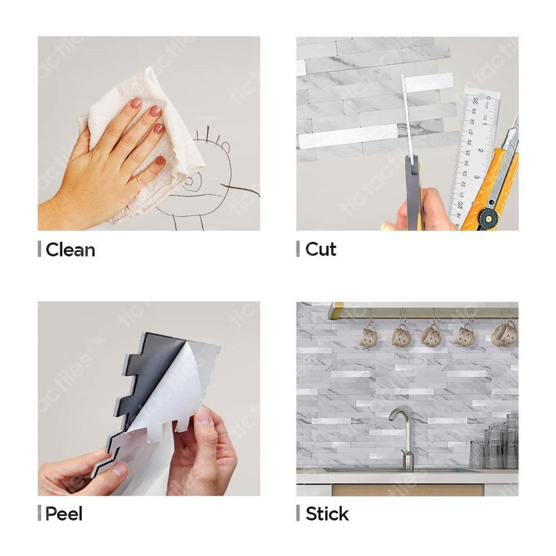 Tic Tac Tiles Peel and Stick Self Adhesive Removable Stick