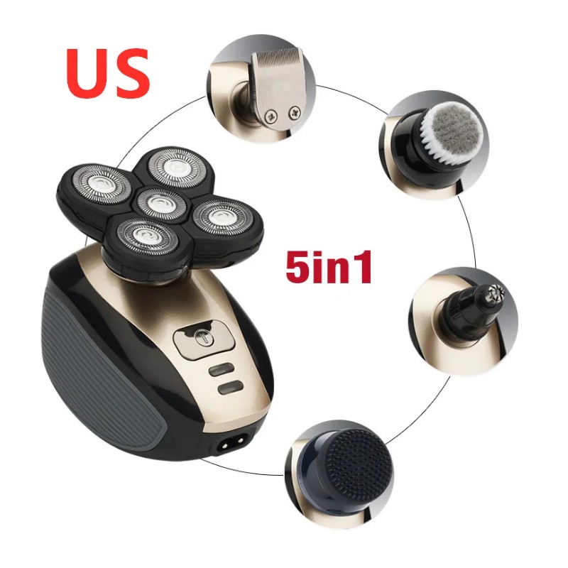 FCJ 5-in-1 Multifunctional Electric Shaver Rechargeable 5 Blade Razor for