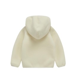 Mud Kingdom Polar Fleece Jacket for Big Boys Warm Winter Fleece Lined Hooded Outwear with Full Zipper Milky White Size 10-12