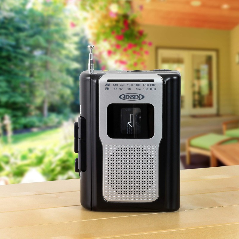 Jensen CR-100 Retro Portable AM/FM Radio Personal Cassette Player Compact