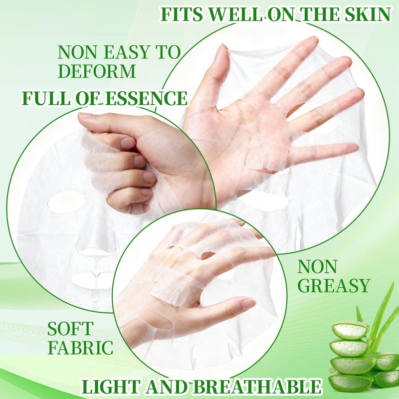 atnayo 10 Pcs Aloe Vera Moisturizing Face Mask, Skincare Hydrating