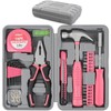 Hi-Spec Tool Set 25pc Pink Household DIY Tool Kit for