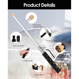 MIBIITTY Jet Nozzle for Garden Hose 2-in-1 Jet Nozzle High Pressure Hose Nozzle with 2 Different Nozzles and Hose Quick Connectors for Car Pet Garden Cleaning