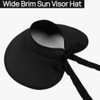 AlturaGo Sun Visor Hat for Women Wide Brim Ponytail Straw
