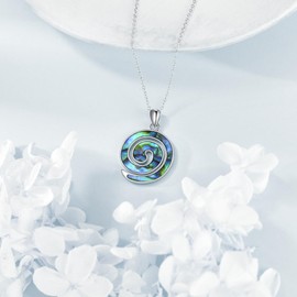 VENACOLY Spiral Necklace 925 Sterling Silver Swirl Spiral Pendant Necklace Maori Koru Necklaces Spiral Jewellery for Women Lover