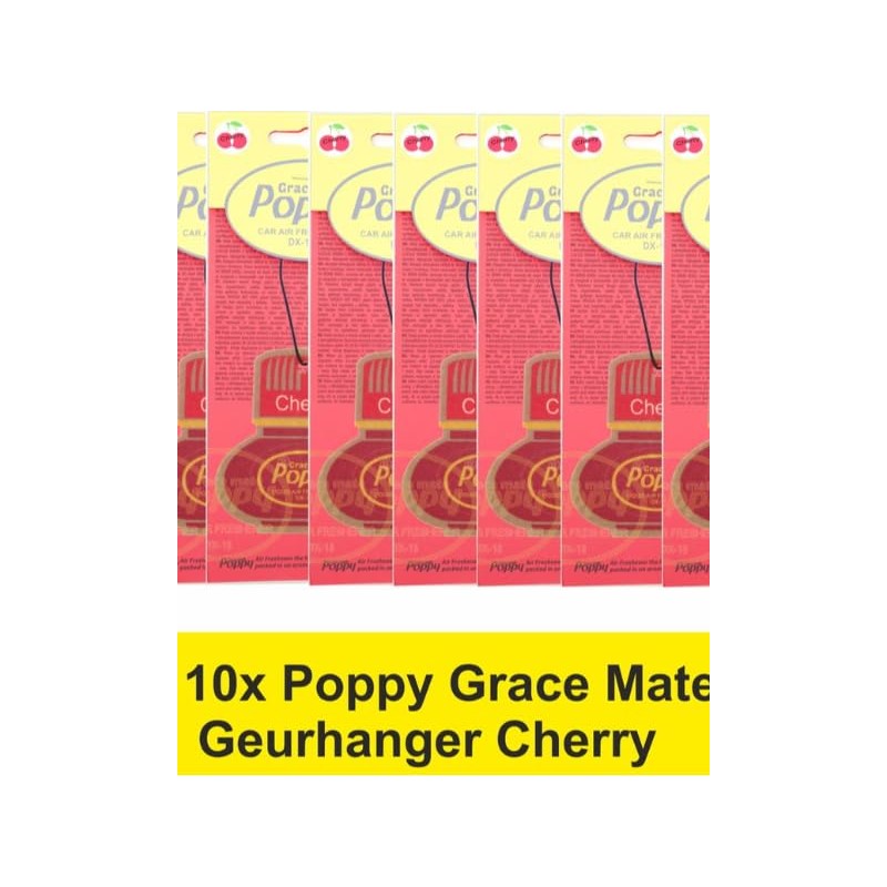 Poppy Grace Mate Classic Cardboard Car Airfreshener Cherry Value Pack
