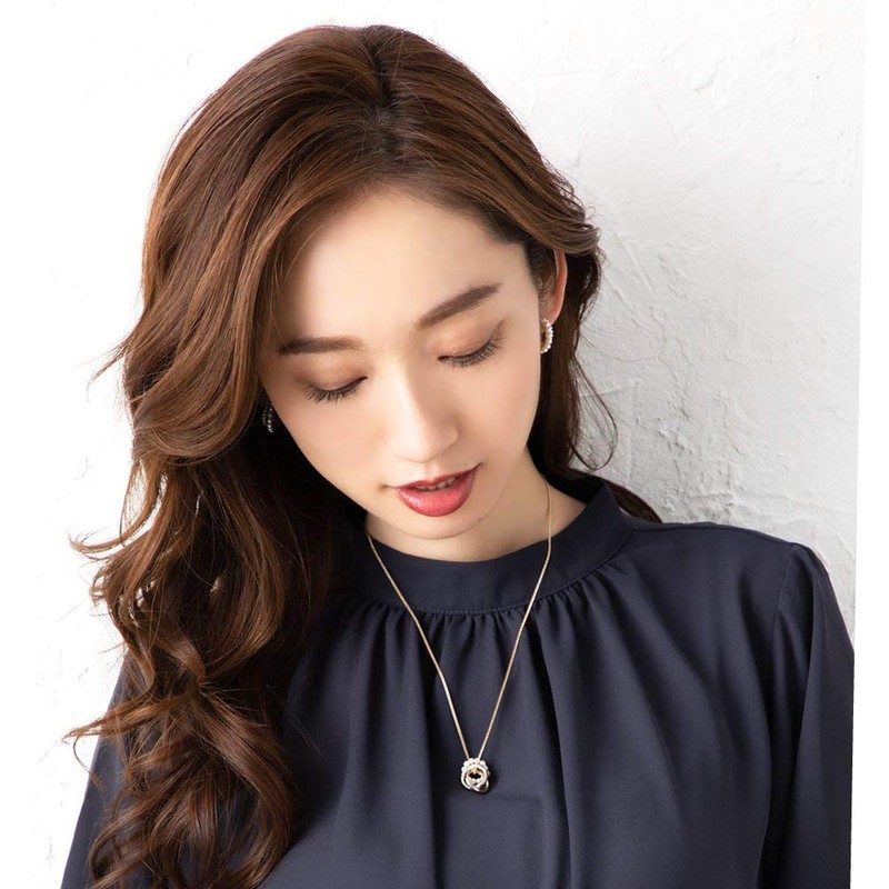 Cream Dot Necklace, Women's Popular, Long Chain, Pearl Ring, 3