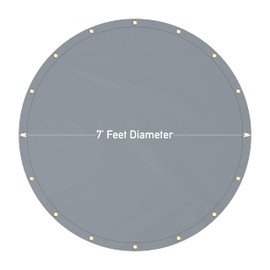 Covers & All Round Tarp Heavy Duty Waterproof 18 Oz PVC Polyester, Tear & UV Resistant Pool Cover, Multipurpose Use – Patio Garden Equipment, Sports Fields, Pet House, Tent (7ft Diameter, Gray)