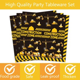 Black Construction Birthday Party Paper Napkins 60 Pcs Dump Truck Disposable Paper Napkins for Construction Theme Boys Baby Shower 1st 2nd 3rd 4th Birthday Party Decorations Supplies