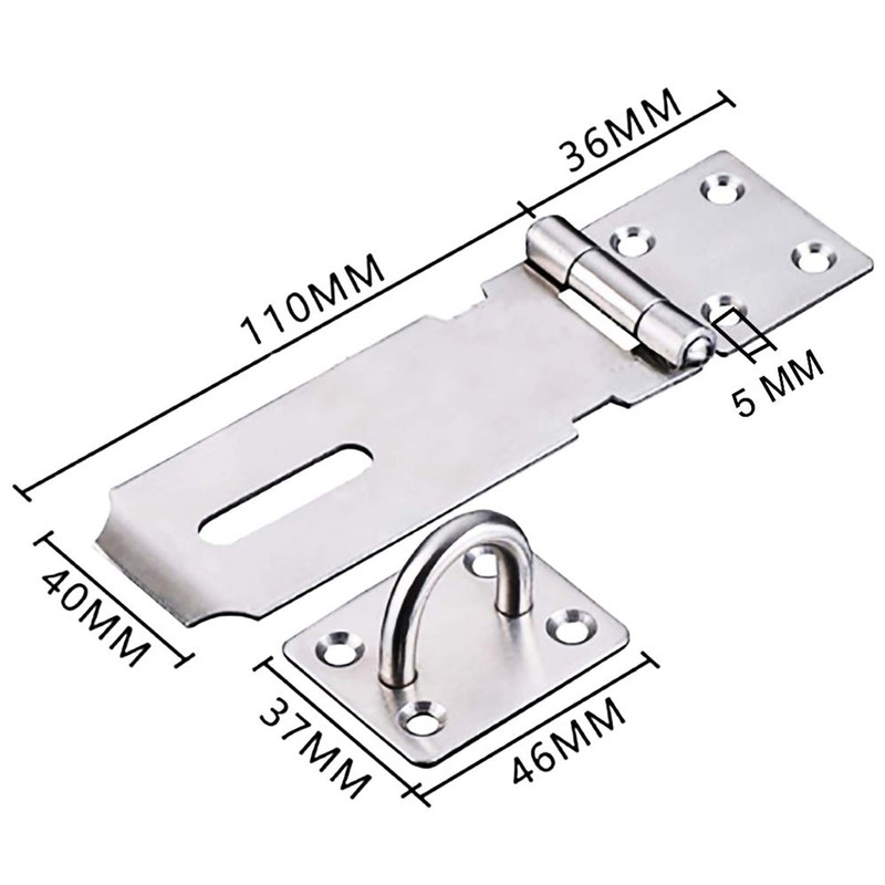 Bohaner 2 Sets Heavy Duty Stainless Steel Padlock Hasp and