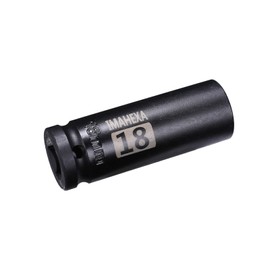 IMAHEXA 1/2 - Inch Drive 18mm Metric Deep Impact Socket with Anti - Rounding 6 - Point Design, Made of Cr - Mo Steel for Deep Impact Applications