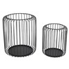 Cage Candleholder Set Matte Black Metal Cylinder Modern Simple Bird