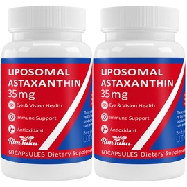 35mg Liposomal Astaxanthin Supplement - Powerful Antioxidant Support for Skin, Joint & Eye Health - Natural Anti-Aging Formula with Pure Astaxanthin - Vegan, Non-GMO, 120 Capsules