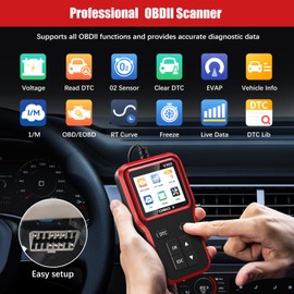 OBD2 Scanner Car Diagnostic Tool, Check Engine Code Reader OBD2 Scanner with Reset, Mode 6, Mode 8 & I/M Readiness, Auto Check Engine Light Car Diagnostic Scan Tool for All OBDII Car Since 1996