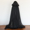 Skeleteen Black Hooded Tulle Cape - Long Chiffon Medieval Net
