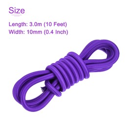 DMiotech 0.4 Inch Shock Cord, 10 Feet Purple Bungee Cord Tent Pole Shock Cord Round Elastic Kayak Rope Stretch String Marine Grade Heavy Polyester for DIY Projects Tie Downs