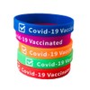 easyIDea Covid-19 Vaccination Durable Silicone Wristband (Purple with White Lettering)