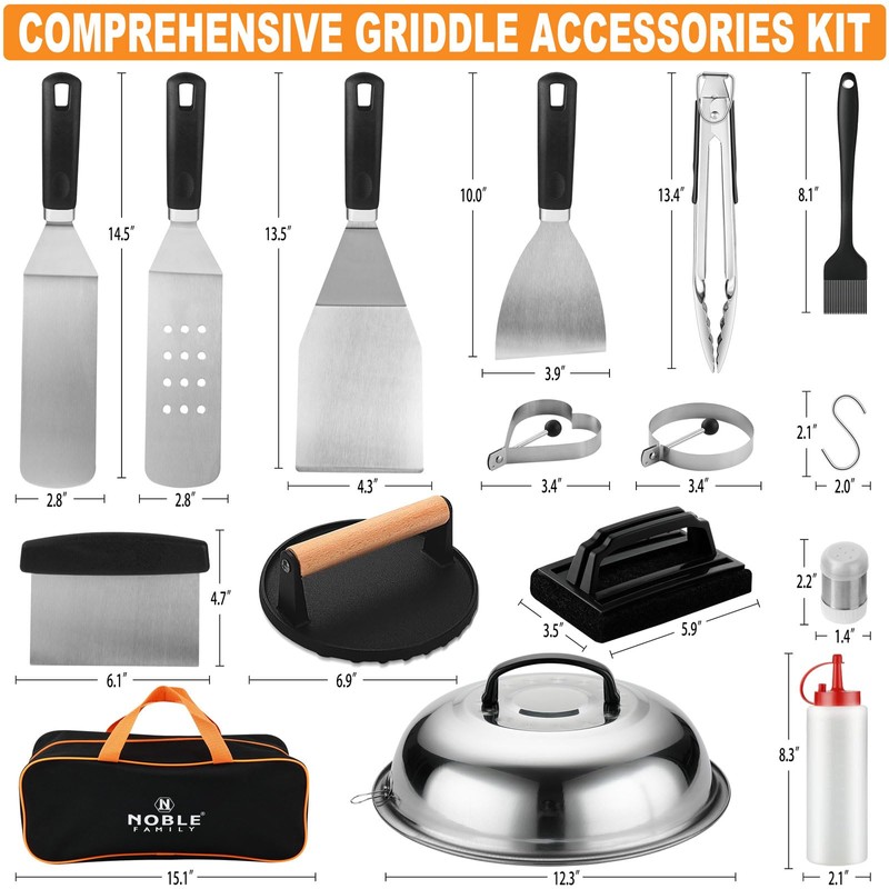N NOBLE FAMILY 27 PCS Griddle Accessories Kit, Flat Top