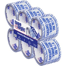 Aviditi Tape Logic,"If Seal Has Been" Printed Security Packing Tape, 3 Inch x 110 Yards, 2.5 Mil Thick, for Identification of Tampered Packages (6 Rolls)