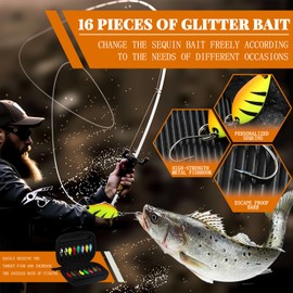 Yanghad Forellen Spoon Set, 16 Stücke Forellenköder aus Metall, Spoons Forelle, Spinner Angelköder, Löffelköder, 2.5g/ 3.5g/5g Kunstköder Angelzubehör mit Aufbewahrungsbox