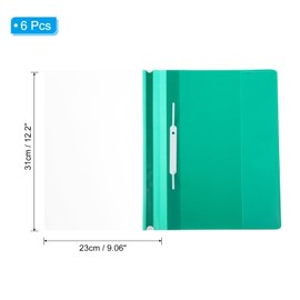 PATIKIL Report Covers, 6 Pcs Plastic Clear Front File Sheet Document Presentation Binder Folder Protector Portfolio for A4 Size Paper Office, Green
