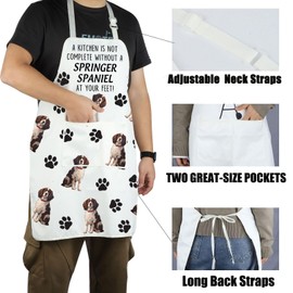 CENWA A Kitchen is Not Complete without A Springer Spaniel Apron Springer Spaniel Dog Lover Gift (SPRINGER SPANIEL apron CA)