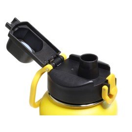 Yerbam 32oz Stainless Steel Insulated Water Bottle One-Touch Open Chug Lid & Covered Straw Lid Wide Mouth Direct Drink Dishwasher Safe Leakproof Sweat-Free BPA-Free (Naples Yellow)