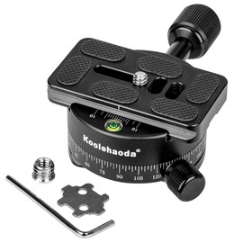 Koolehaoda Panorama Tripod Head 360 Degree Rotation Panoramic Head Aluminium Alloy with Arca Style Quick Release Plate for Tripod Monopod Slider DSLR Cameras up to 10 kg