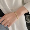 14K Gold Plated Chunky Chain Gold Adjustable Bracelet for Women