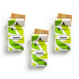 Pack 3 de Jabones Artesanales de Neem y Aceite de Árbol del Té de Extraherbos, Antiacné, Exfoliante
