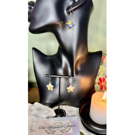 Unbranded Clear Aurora Borealis Crystal Star Dangal Earrings, Stainless Steal, Galaxy