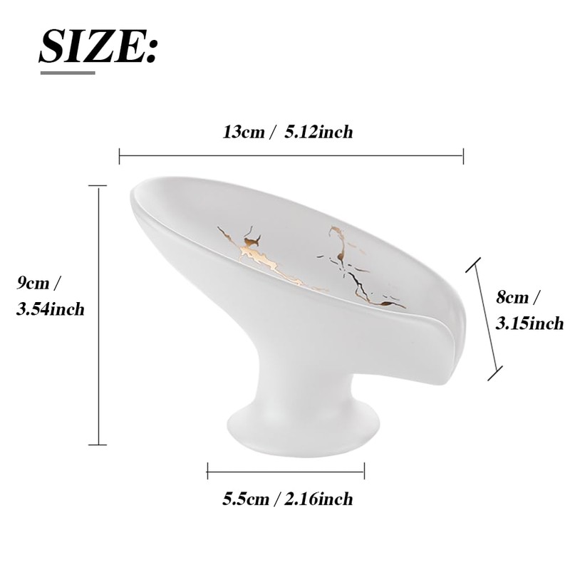 UBRAVE Soap Dish Holder, Soap Dish Ceramic for Shower, Self