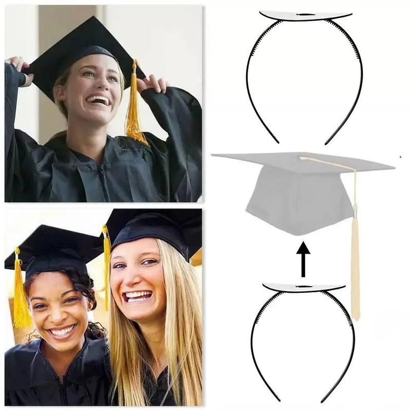 KAHIOE 2 Pack Graduation Cap Headband, Firm Anti-Fall Grad Cap