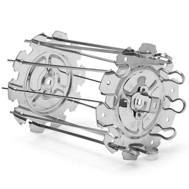 MiguCo Stainless Steel BBQ Grill Cage Vegetable Meat Skewer Kebab Maker for Rotisserie Oven Roaster