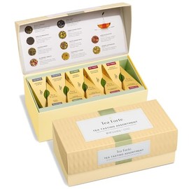 Tea Forte Premium Presentation Box Gift Set Sampler, 20 Count, Assorted Blends Individually Wrapped Handcrafted Pyramid Infuser Bags, Assorted Classic