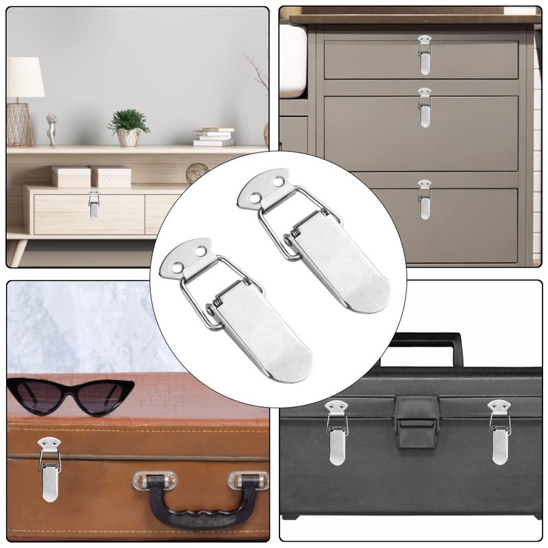 WMYCONGCONG パッチン錠 6個入り 304 ステンレススチール トグルラッチ 全長90mmパッチン錠掛け金 引き出しラッチ キャビネットラッチ バックル