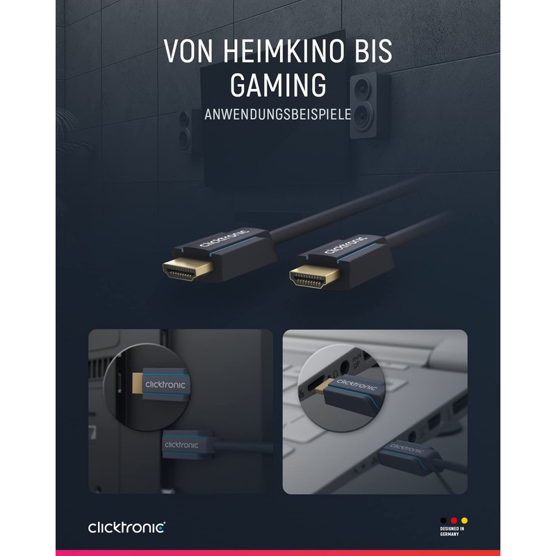 Clicktronic 70305 Casual High Speed HDMI Cable with Ethernet, 5m