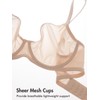 DELIMIRA Women's Cosnufy Sheer Mesh Bra Full Coverage Plus Size