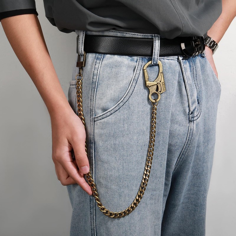 Ahiller Sturdy Wallet Chain, [Double Lock Carabiner, Stainless Steel Chain],