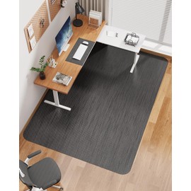 Blvornl Ultra Large Office Chair Mat for Hardwood Floor, Rolling Chair Mat for Hard Wood, Large Anti-Slip Hard Floor Protector, Heavy Duty Computer Desk Rug for Office and Home 47.2"*60" Black
