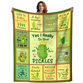 Zorkomr Pickle Blanket Pickle Gifts for Pickle Lovers Women Kids,Funny Pickles Lover Blankets for Aduts Men Boys Bed Sofa Couch Living Room Decor All Season 50"X40"