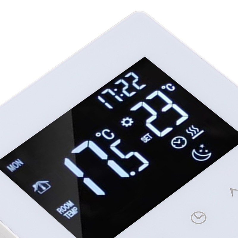 White Intelligent Thermostat Touch Screen 16A LCD Display Smart Temperature