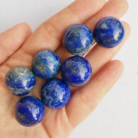 Manekieko 7 Pcs Natural Lapis Lazuli 2cm Crystal Sphere Ball Set,Feng Shui Chakra Aura Home Desk Decor Decorative Collection